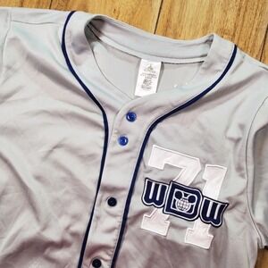 Walt Disney World WDW Button Baseball Jersey Embroidered Gray Men's Medium